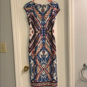 Colorful midi fitted dress